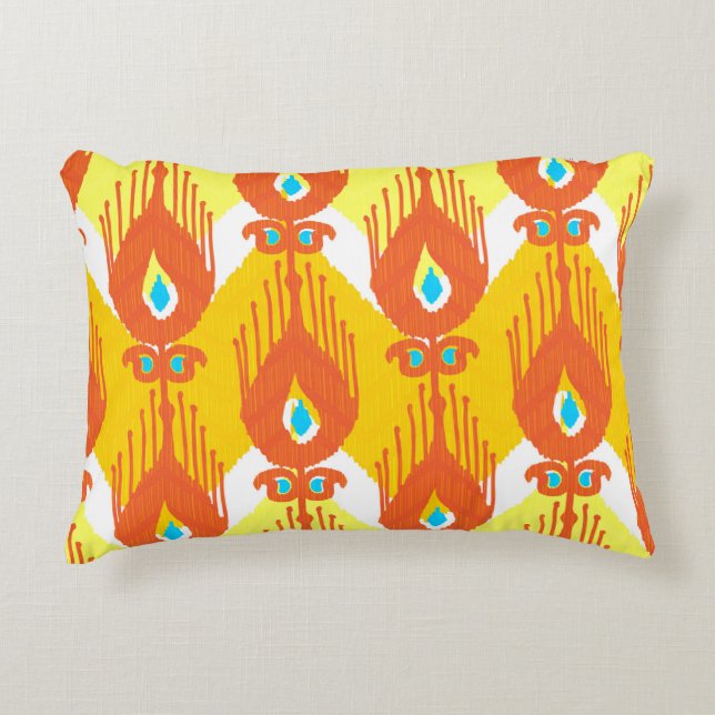 Ikat fabric pattern accent pillow (Front)