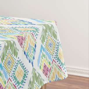 Ikat Floral Seamless Pattern  Tablecloth