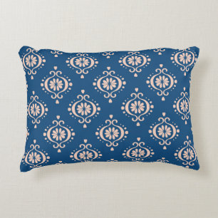 Ikat Geometric Folklore Damask Ornament Accent Pillow