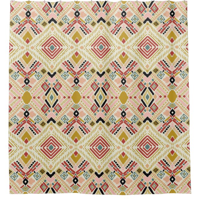 Ikat geometric folklore, oriental damask pattern. (Front)