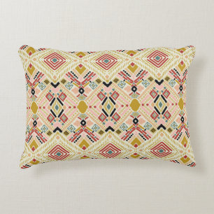 Ikat geometric folklore, oriental damask pattern. accent pillow