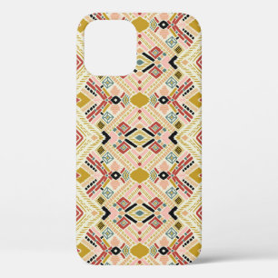 Ikat geometric folklore, oriental damask pattern. iPhone 12 case