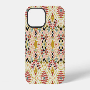 Ikat geometric folklore, oriental damask pattern. iPhone 12 case