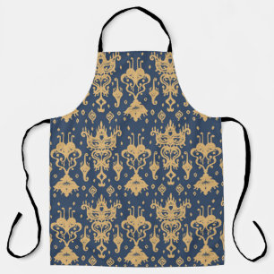 Ikat geometric folklore ornament. Oriental damask Apron