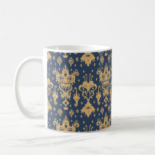 Ikat geometric folklore ornament. Oriental damask Coffee Mug