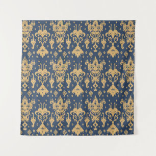 Ikat geometric folklore ornament. Oriental damask  Tapestry