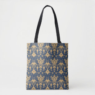 Ikat geometric folklore ornament. Oriental damask Tote Bag