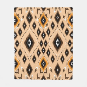 Ikat geometric folklore ornament. Tribal ethnic te Fleece Blanket