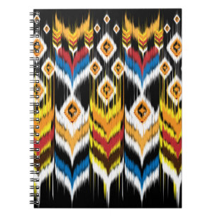 Ikat geometric folklore ornament. Tribal ethnic vi Notebook