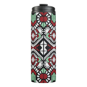 Ikat geometric folklore ornament. Tribal ethnic vi Thermal Tumbler