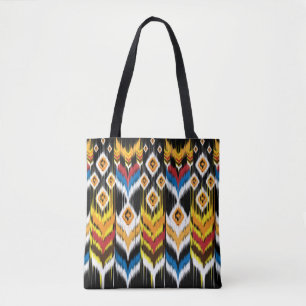 Ikat geometric folklore ornament. Tribal ethnic vi Tote Bag