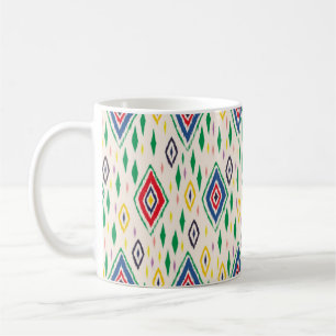 Ikat geometric folklore ornament with diamonds. Tr Coffee Mug