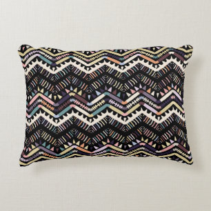 Ikat geometric folklore, tribal Aztec pattern. Accent Pillow