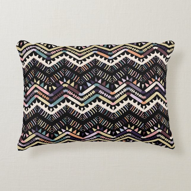 Ikat geometric folklore, tribal Aztec pattern. Accent Pillow (Front)