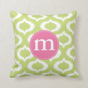 ikat green.ai throw pillow