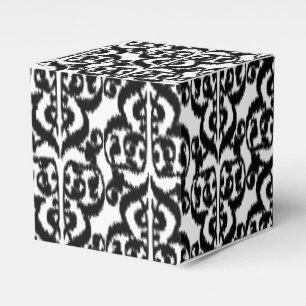 Ikat Moorish Damask - black and white Favor Box