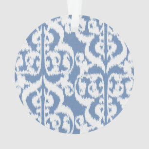 Ikat Moorish Damask - bleu ciel et blanc