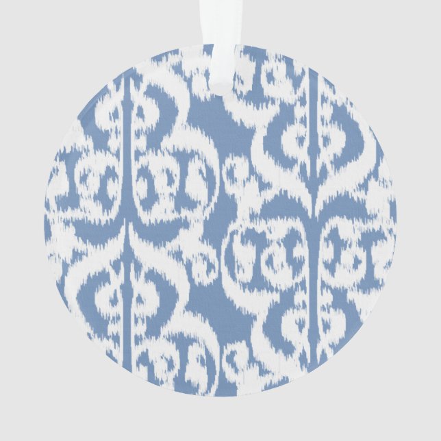 Ikat Moorish Damask - bleu ciel et blanc (dos)