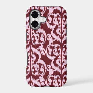Ikat Moorish Damask - burgundy and pink