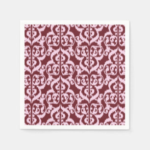 Ikat Moorish Damask - burgundy and pink Napkin