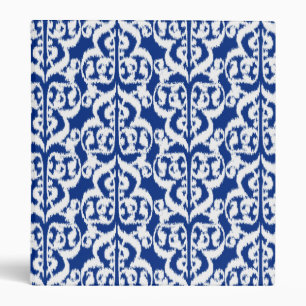 Ikat Moorish Damask - cobalt blue and white Binder