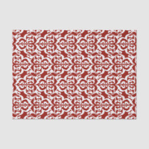 Ikat Moorish Damask - dark red and white Tissue Paper