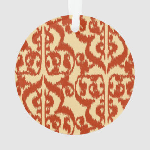Ikat Moorish Damask - Mandarin orange