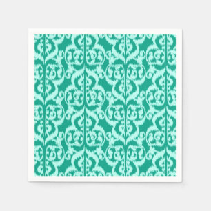 Ikat Moorish Damask - peacock and aqua Napkin