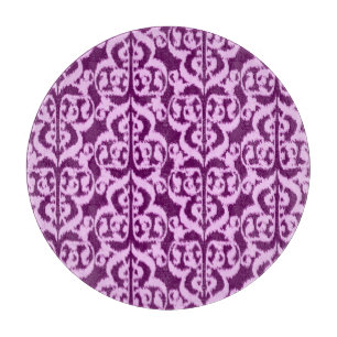 Ikat Moorish Damask - purple and orchid Cutting Board