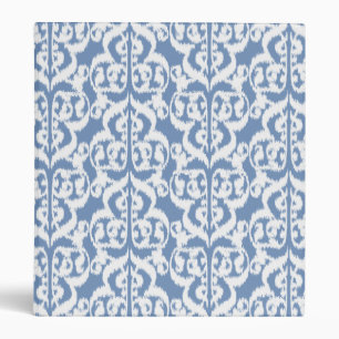 Ikat Moorish Damask - sky blue and white Binder