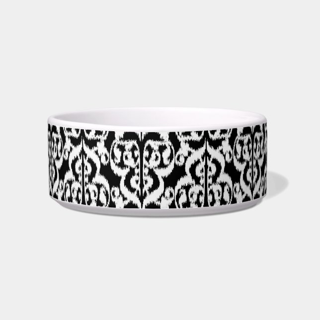 Ikat Moorish Damask - white and black Bowl (Left)