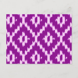 Ikat pattern - Amethyst purple and orchid Postcard