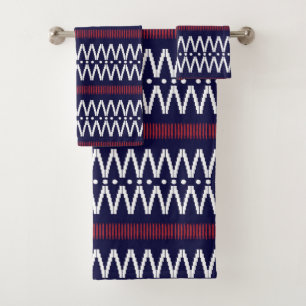 Ikat Pattern Bath Towel Set