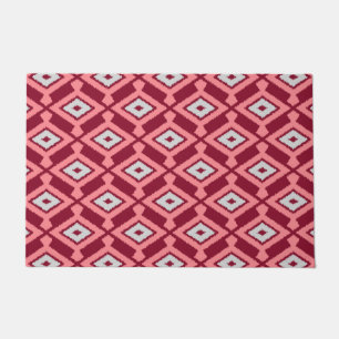 Ikat Pattern, Brown, Burgundy, Grey and Cor Doormat