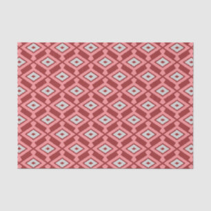 Ikat Pattern - Burgundy, Grey and Coral Tissue Paper