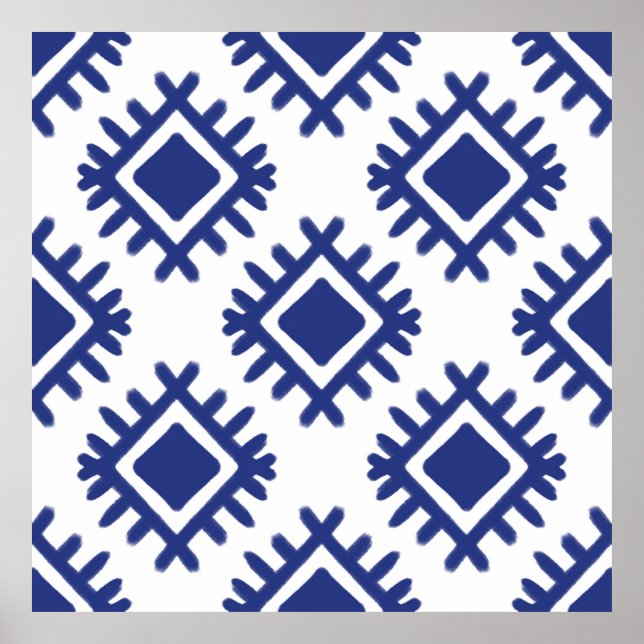 Ikat pattern Ethnic textile tribal American Americ Poster (Front)