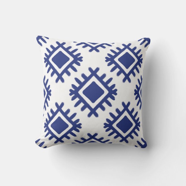 Ikat pattern Ethnic textile tribal American Americ Throw Pillow (Front)