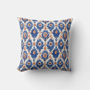 Ikat Pattern Fabric Throw Pillow