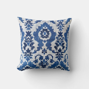 Ikat Pattern Fabric Throw Pillow