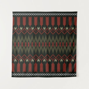 Ikat Pattern: Geometric Ethnic Ornament Tapestry
