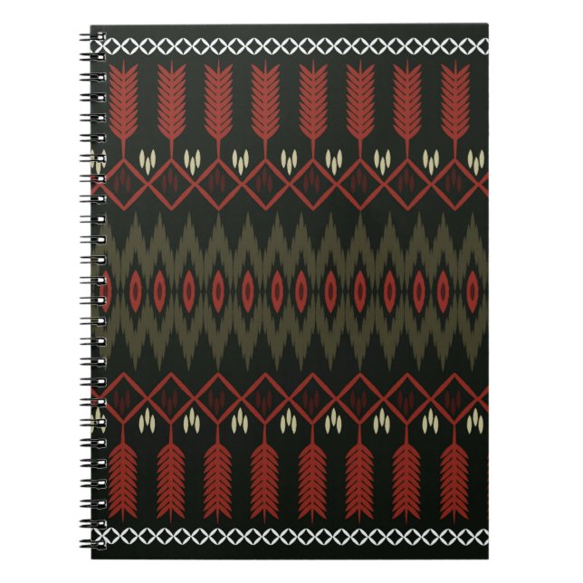 ikat Pattern. Geometric seamless ornament. Ethnic  Notebook (Front)