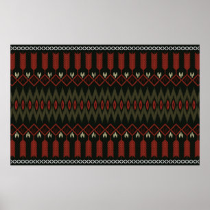 ikat Pattern. Geometric seamless ornament. Ethnic Poster