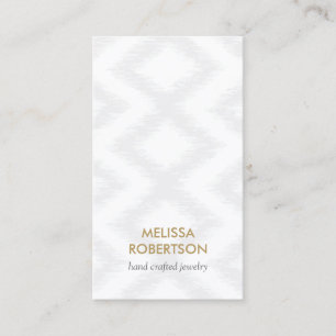 Ikat Pattern in Light Grey for Jewellery Design Business Card