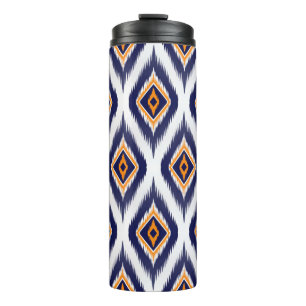 Ikat pattern textile fabric ethnic tribal motif ma thermal tumbler