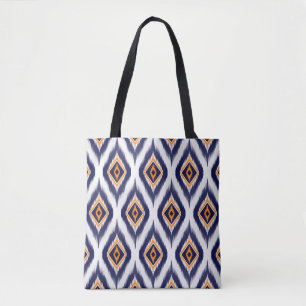 Ikat pattern textile fabric ethnic tribal motif ma tote bag