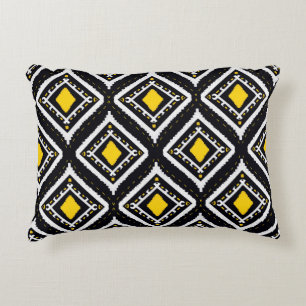 Ikat patterns ethnic tribal textile American Afric Accent Pillow