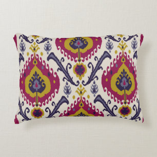Ikat seamless pattern background Traditional patte Accent Pillow