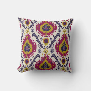 Ikat seamless pattern background Traditional patte Throw Pillow