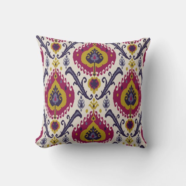 Ikat seamless pattern background Traditional patte Throw Pillow (Front)