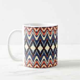 Ikat seamless pattern. tie dye shibori print with  coffee mug
